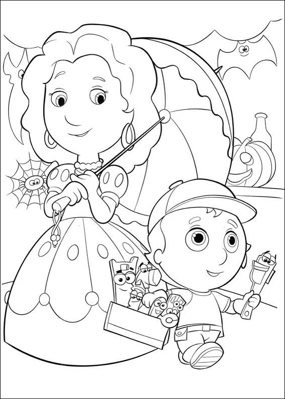 coloriage petit manny et ses outils